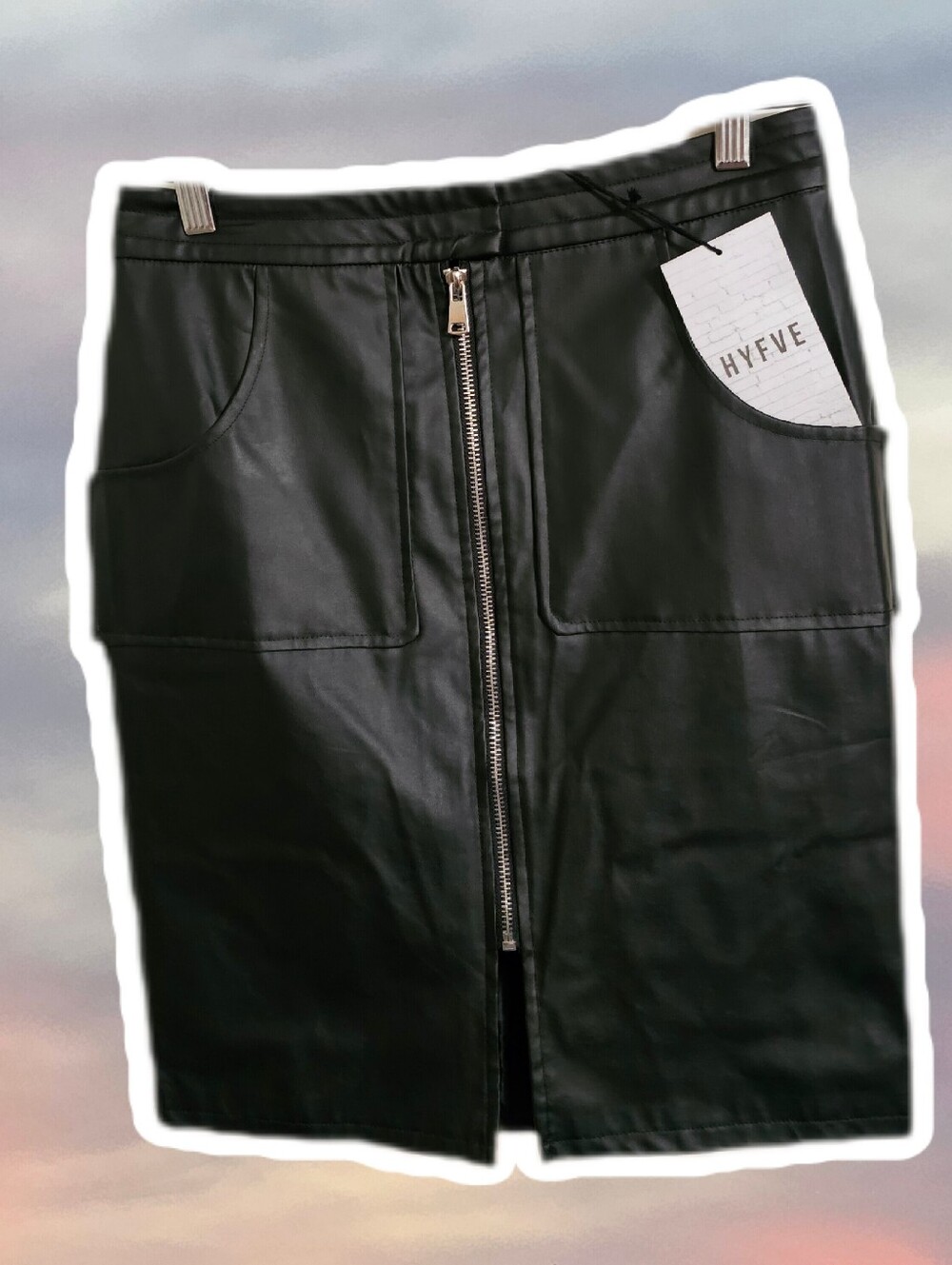 5/$20 Nwt HYFVE Black Faux Leather Skirt M
